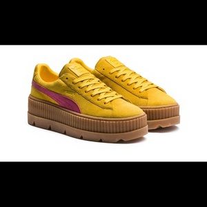 Rihanna Puma creepers in yellow/pink